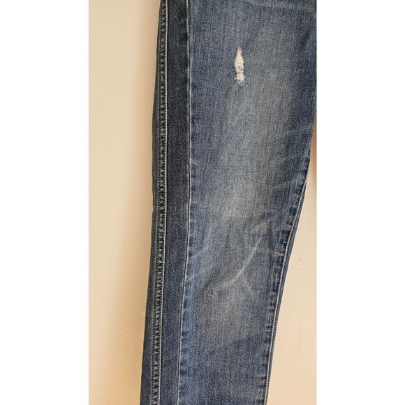 J Crew Vintage Straight Jeans, Dark Denim Side Panel, Frayed Hem, Sz 28 - Picture 4 of 10